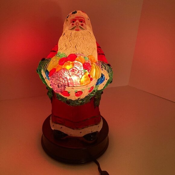 Vintage Merck 1997 Old World Christmas Handpainted Glass Bountiful Santa Light 6 - Picture 2 of 11